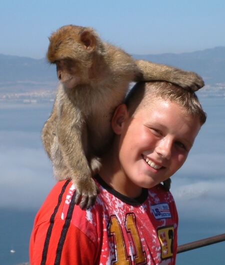 Kevin with Mike the barbary ape