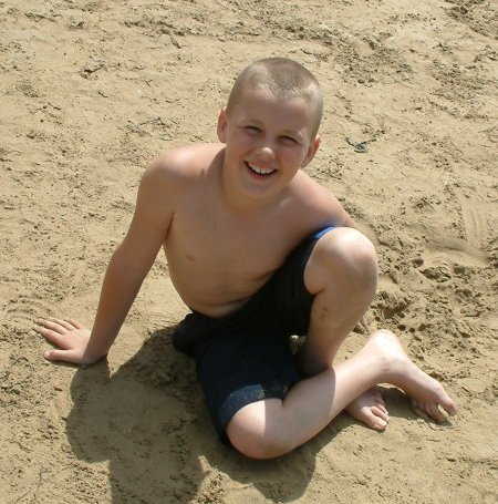 Kevin on Watergate bay beach summer 2003